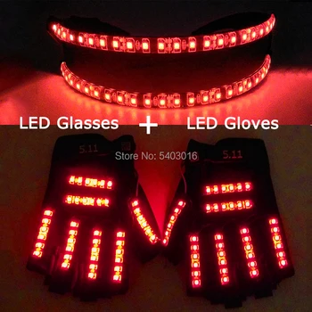 

LED Glasses +LED Gloves Light up Glasses Lighting LED Gloves Party Supplies Dancing Club Props Stage Costumes Decoration