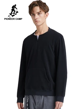 

Pioneer Camp Men Jacket Causal Black Gray Solid O-neck Zipper Fashion Men's Jakcets 2019 AJK908381