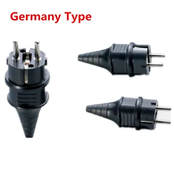 

10pcs EU European Germany Type F European 4.8mm 2Pins Rewireable Power Plug EU Power cord cable Assembly France Plug Adapter