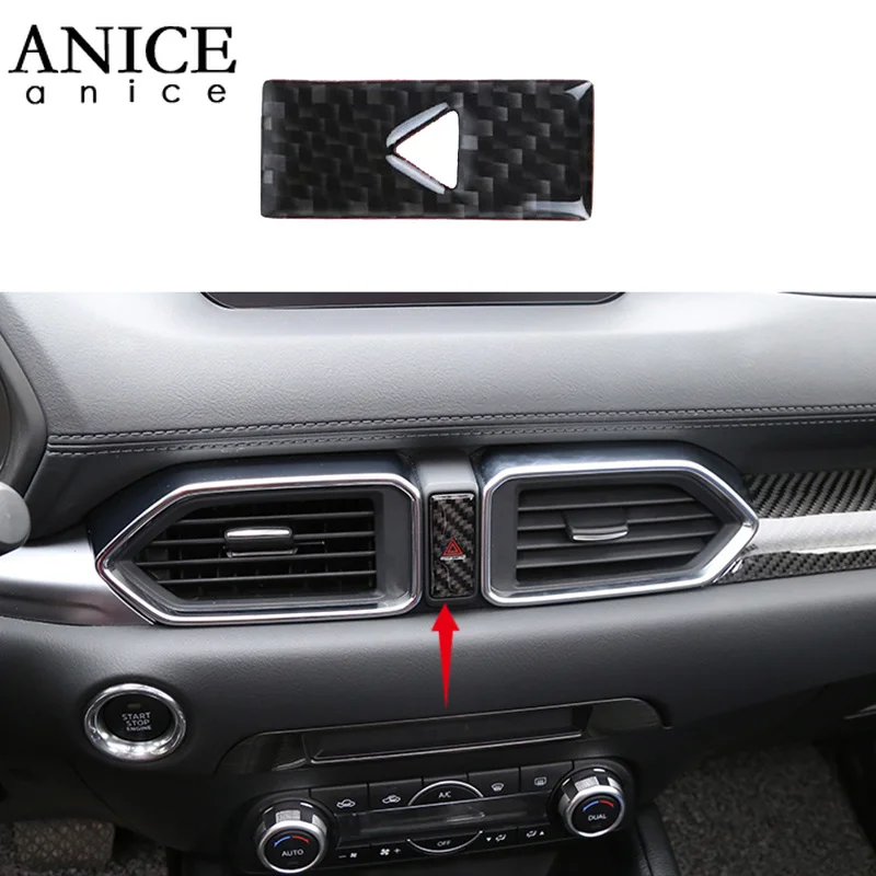 Real Carbon Fiber Center Control Safety warning button trim fit For mazda CX-5 CX5 2017 2018 | Автомобили и мотоциклы