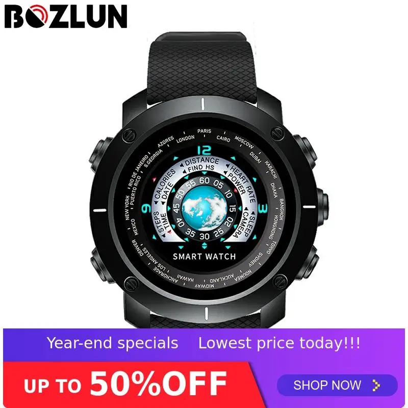 Мужские умные часы Bozlun с пультом дистанционного управления водонепроницаемые