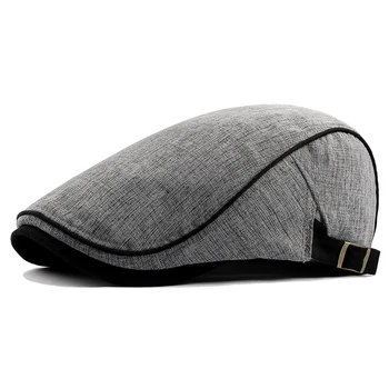 

Male Plus Size Ivy Hat Big Head Man Spring Summer and Autumn Newsboy Cap Top Grade Cotton Thin Beret Caps 55-61cm