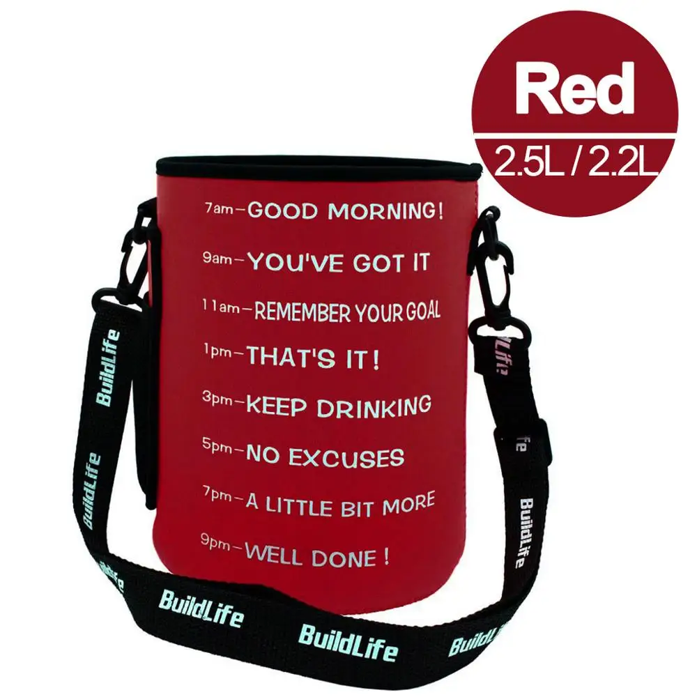 2.2L 2.5L Red Сумка рукав набор крышка бутылки Перевозчик дайвинг ткань с плечевым ремнем сумка подходит для 3.78L галлон бутылки - Цвет: 2.2L 2.5L Red