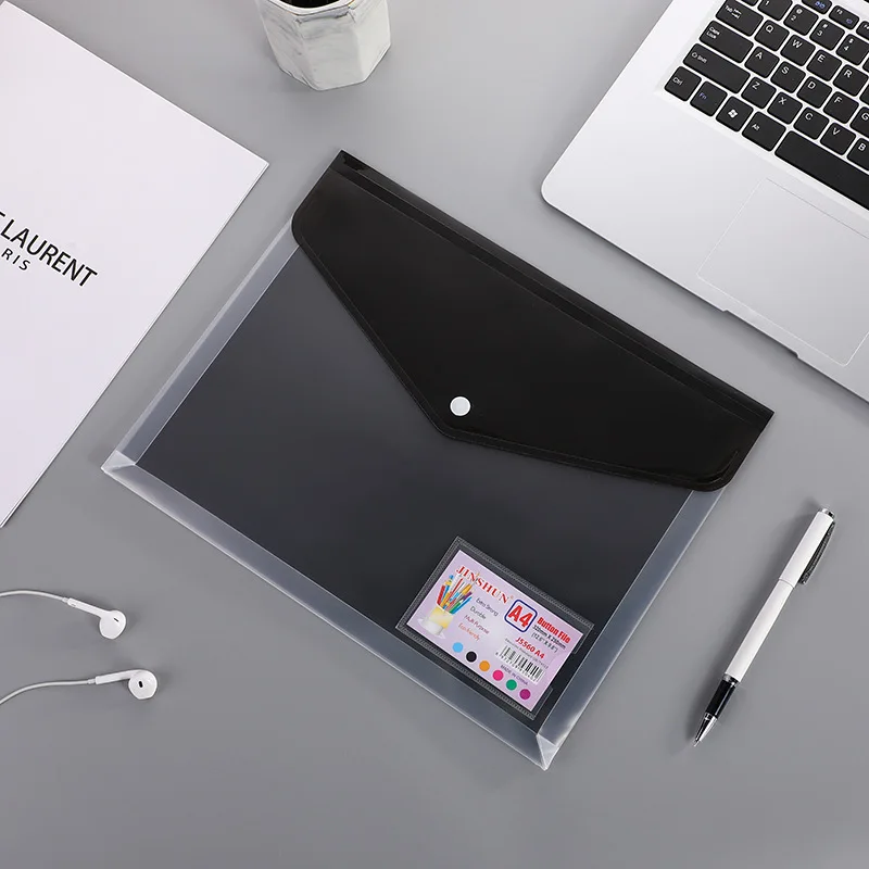 6 Pack Poly Envelopes Document Folder Snap Button Project Pockets Clear Plastic Folders With Lable Pocket FC Letter Size Ofiice