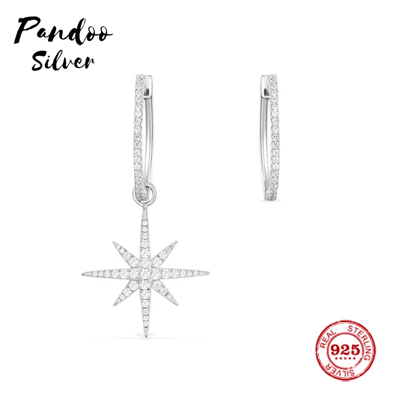

Pandoo Fashion Charm Sterling Silver Original 1:1 Copy,Asymmetric Silver Meteorites Earrings Luxury Jewelry Gift For Female