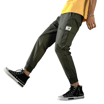

New Mens Multi-pocket Harem Hip Pop Pants Trousers Streetwear Sweatpants Hombre Male Casual Fashion Cargo Pants Men Brand K169