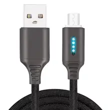 1 м автоматический отрезающий светодиодный usb type-C кабель для зарядного устройства для мобильного телефона Android, кабель для быстрой зарядки, шнур для передачи данных для сотового телефона huawei