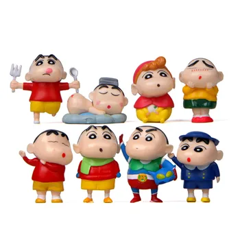 

8pcs/lot DIY Life Crayon Shin-chan Cosplay Cute Figures Toys PVC Action Figure Collectible Model Toy Micro Landscape For Garden