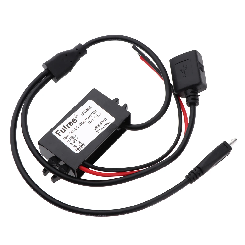 DC-DC Volt Buck Converter Step Down Regulator 8-60V to 5V 3A Power Supply Module Volt Inverter Board Double USB Connector
