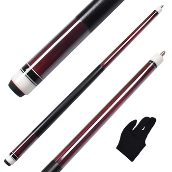 

58 Inch Pool Cues Stick Maple Shaft Billiard 13mm Tip with Radial Joint & Leather Wrap Decal Butt For Nine-ball Free Glove