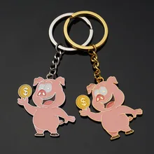 Брелок с дизайном «Поросёнок» персональный и креативный мультяшный металлический поросенок благоприятный подарок брелок подвеска компания годовой для совещаний подарочный