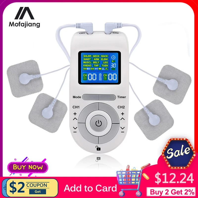 Tens Machine Massager EMS Electronic Pulse Massager Electrical Nerve Muscle Stimulator Acupuncture Low Frequency Physiotherapy