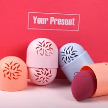 Powder Puff Storage Box Beauty Egg Capsule Storage Box Portable Dustproof Breathable Silicone Powder Puff Storage Box