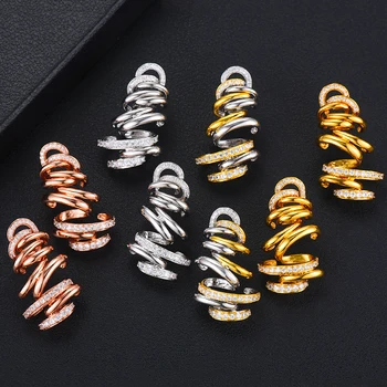 

LARRAURI Monaco Design Luxury Tornado Sandstorm Statement Earrings For Women Wedding Cubic Zircon Party Dubai Bridal Jewelry