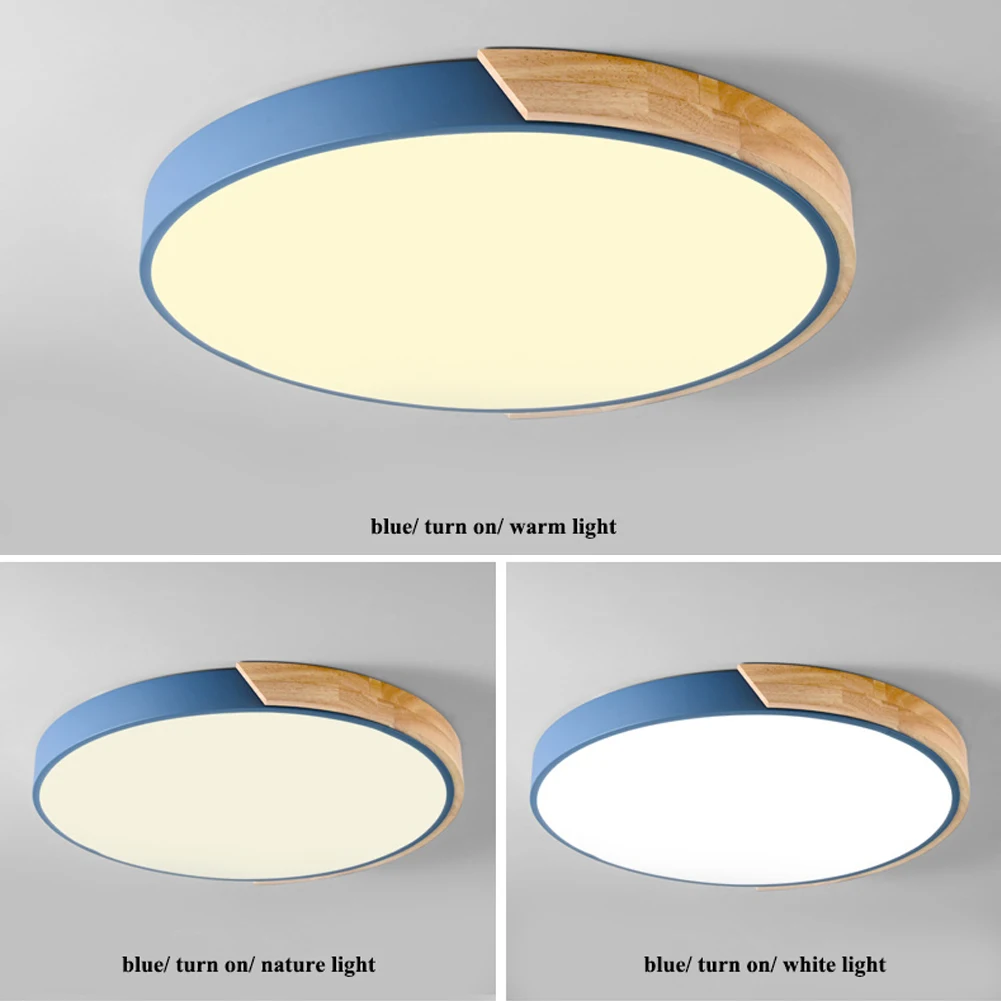 

30cm Modern Home Decoration Bedroom Nordic Style 18W Kids Room Ceiling Light Led Round Indoor Wooden Ultrathin Corridor Panel
