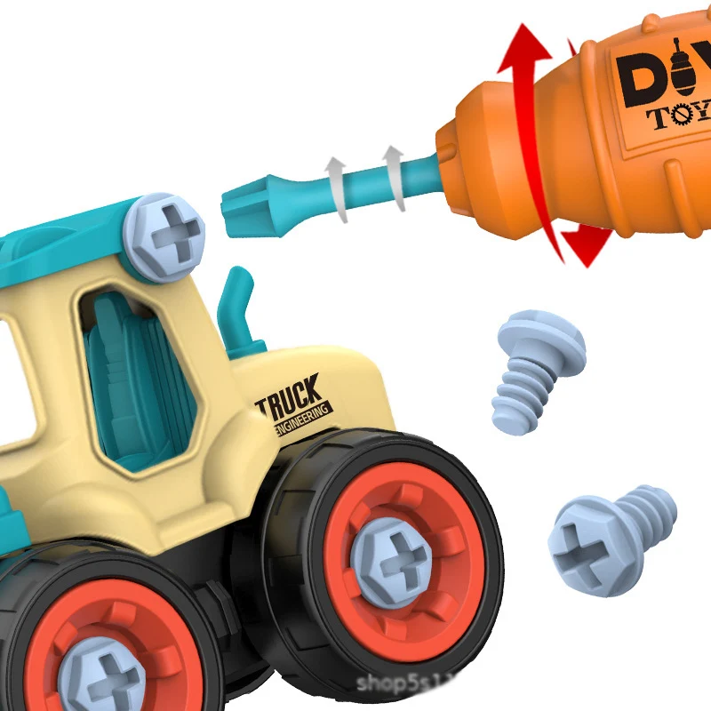 Building Block Toy DIY Toys For Children Baby Electric Drill Screw Building Bricks Nut Disassembly Creative Engineering Excavator Puzzle Toys Kids building block toy assemble toy electric drill toy