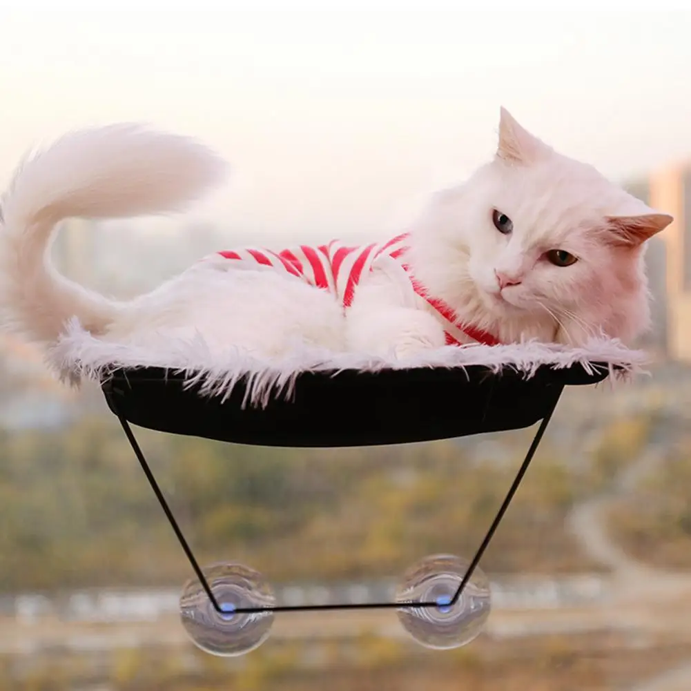 

Pets Hammock Cotton Hamster Mouse Hanging Cat Bed Suction Cup Type Soft EVA Plush Cat Window Hanging Furry Hammock Pet Supplies