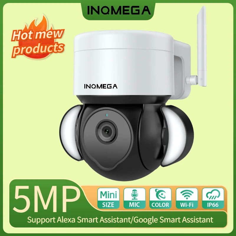 INQMEGA TUYA Alexa Smart Voice Camera Supports Google Homepage, Wired and Wireless Dual Connection Web Camera, Waterproof CCTV