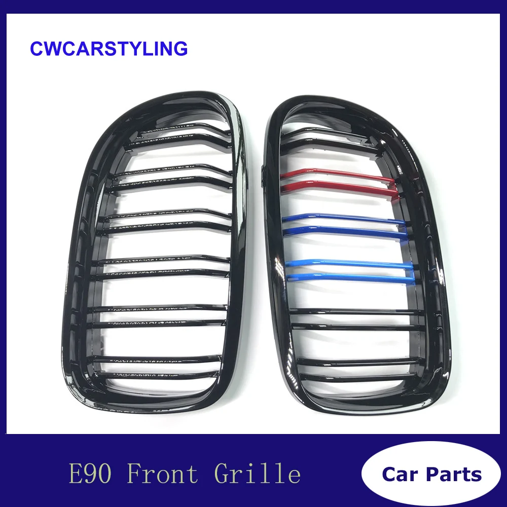 

A Pair M Color/Gloss Black Car Front Grille For BMW E90 LCI 3-Series Sedan/Wagon 09-11 Racing Grills