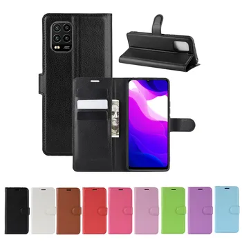 

10pcs/lot PU leather Flip Wallet Litchi Pattern Phone Case For Xiaomi 10 Lite 5G Note 10 Lite Lychee Grain Cover