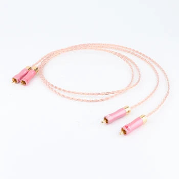 

Hifi 8N OCC Copper RCA to RCA Audio Cable hi-end Gold Plated RCA Male to Male Audio interconnect Cable