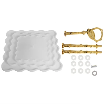 

DIY Three-Layer Fruit Tray Mold Tea Tray Silicone Mold Crystal Storage Box Mold Swing Table Tray Resin Mold