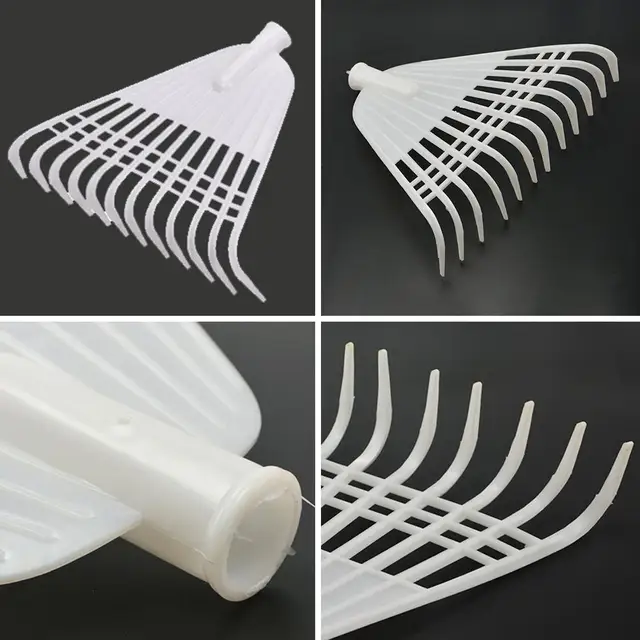 12 Fogú Levél Gereblye Mezőgazdasági Fű Virágvirágú Vetés Talaj Lazító Műanyag Fűnyakkert Kerti Szerszám - Image 3