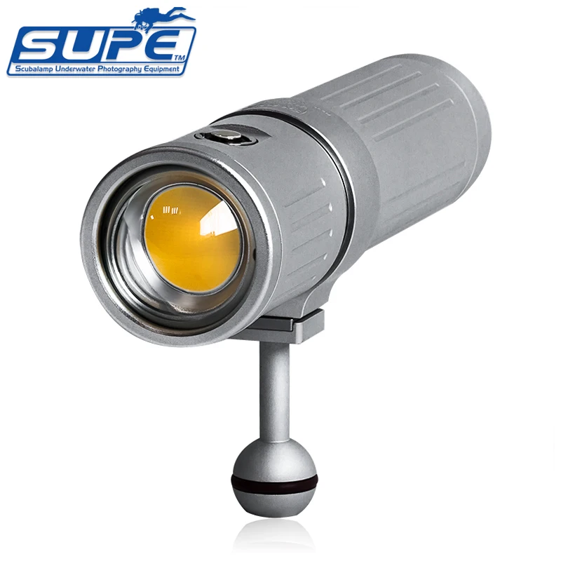 

SUPE Scubalamp V6K Pro Video Light 12000 Lumen White Turbo Mode-Normal-Dim 120 degree beam angle 6A charging Scuba Diving Lights
