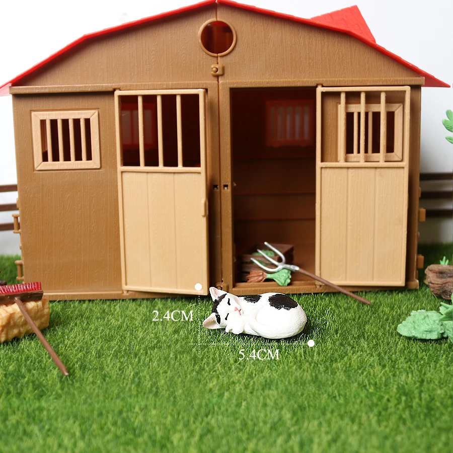 Hand-Painted Cat Figurines: Small Animal Statues for Indoor Decor and Children's Play