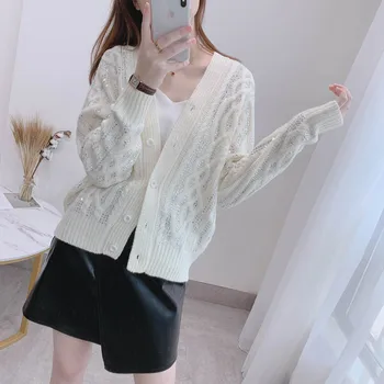 

Luxury Crystal Beading Cardigan V Neck Single Breasted Twist Knit Oversized Cardigan 2019 Fall Winter Thick Sweater Coat P-281