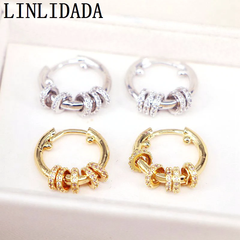 

5Pair 18mm Trendy Jewelry Round Floating Hoop Earrings for Women Charm Earrings