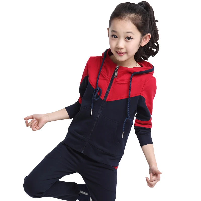 

2019 Fashion Children Tracksuit for Girls Hooded Coat Long Pants 2Pcs Boys Sport Suits Spring Autumn Kids Teens Toddler Clothes