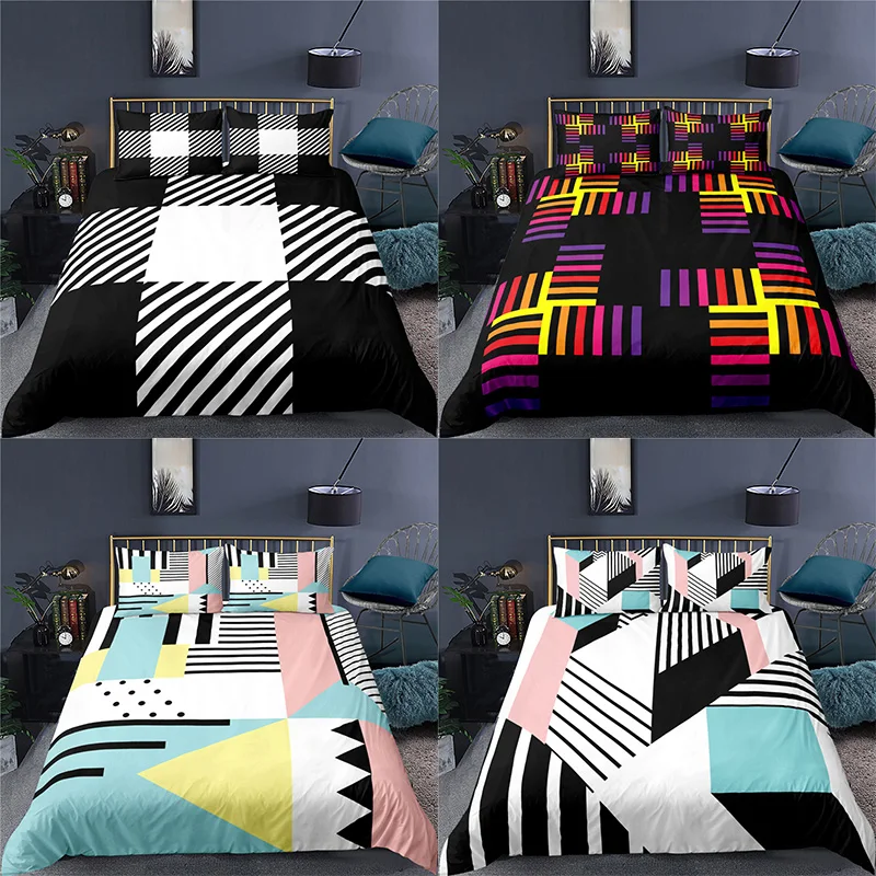 

Home Textile Luxury 3D Geometry Print 2/3Pcs Comfortable Duvet Cover PillowCase Bedding Sets Queen and King EU/US/AU Size