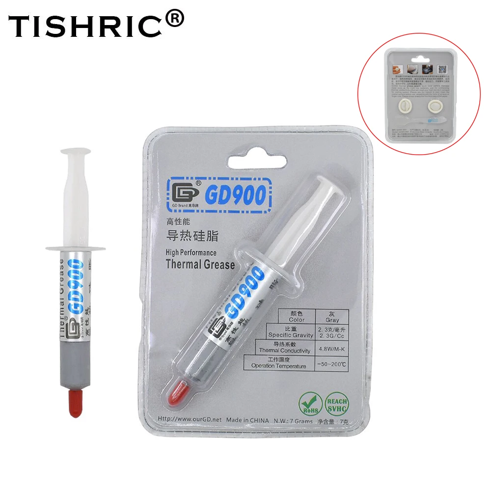 TISHRIC 7 г блистерная/игольчатая GD900 теплопроводная паста процессоры радиатор кулер