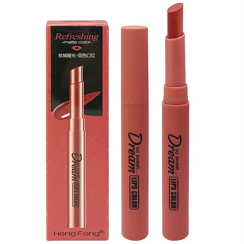6 Colors Velvet Lipstick Not Sticky Cup Long-lasting Smudge-proof Water-resistance Colorfast Silk Lipstick Makeup Tools