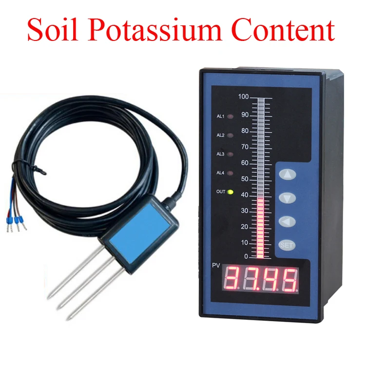 

Садовый датчик измерения содержания калия в почве и цифровой измеритель с 4 релейными выходами для определения плодородия элементов типа K