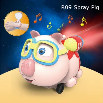 

Education For Kids Fun Learning Toys For Children 2.4G Infrared Follow Spray Music Function Pig Smart Robots RC Watch Car W827