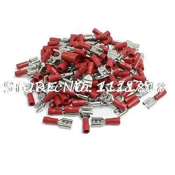 

200pcs Pre Insulated Female Spade Crimp Terminals Red for AWG 22-16 Cable