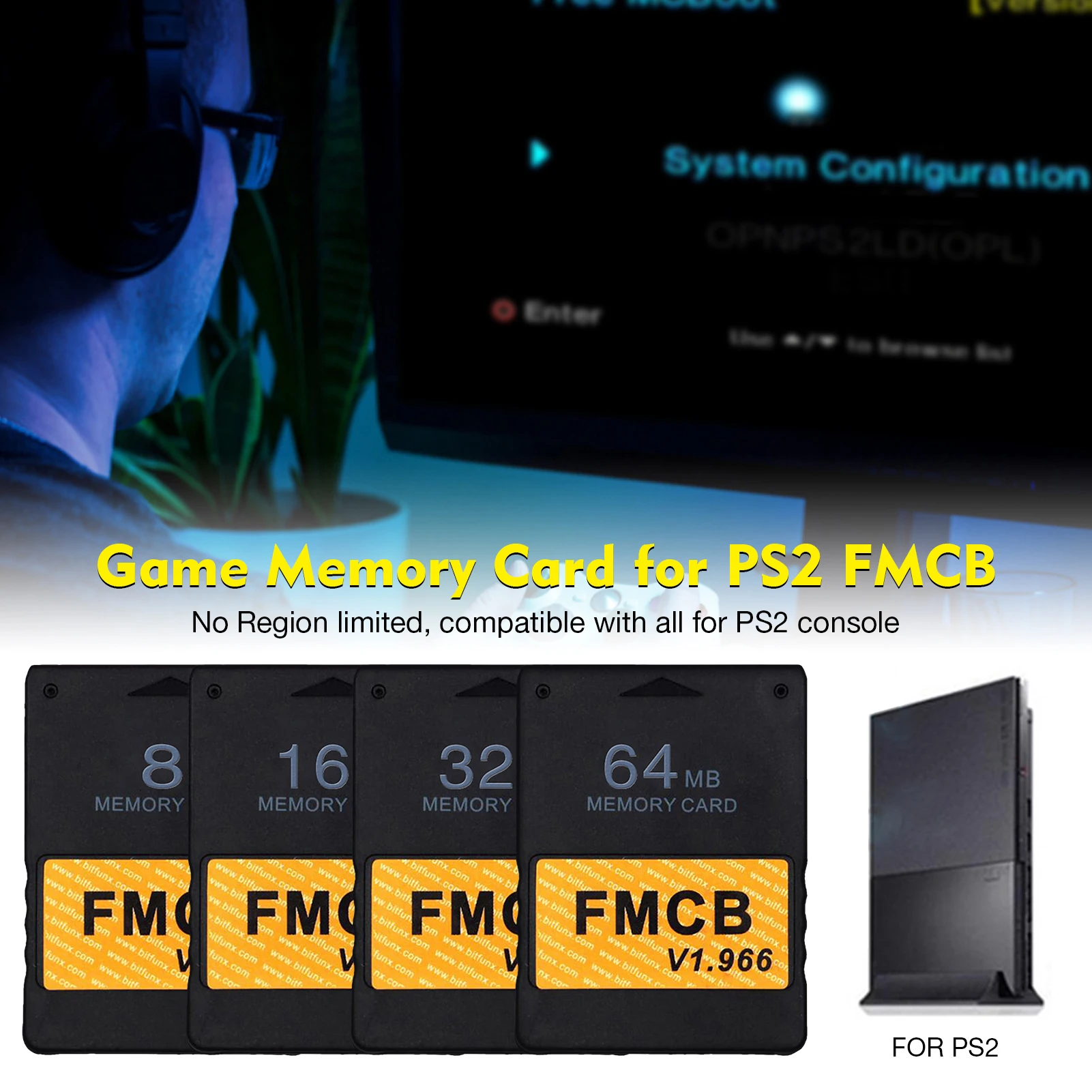 8mb/16mb/32mb/64mb Game Memory Card For Sony Playstation For Ps2 Console  Mcboot V1.966 Game Startup Memory Card For Ps2 Fmcb - Memory Cards -  AliExpress