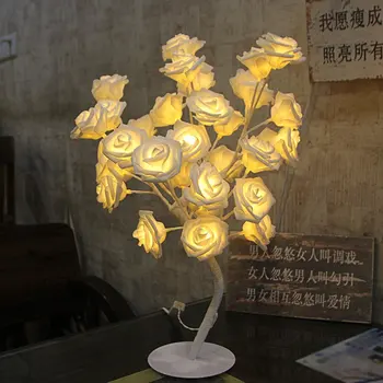 

Romantic Rose Shape Night Light LED Lamp Christmas Gift for Kids Room Multicolor Touch Nightlight USB Charging