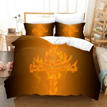 

Anime One Piece Bedding 2/3 Piece Japanese Anime Soft Bed Linen Set Pillowcase Boys Bedroom Decor Microfiber Bed Cover for Teens