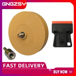 Grattoir en caoutchouc avec adaptateur de perceuse, autocollants en vinyle, roue de 3.5 pouces, pour enlever le verre du four en céramique E24 