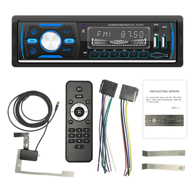 $50.06 DAB+ RDS FM AM Car Radio Stereo Audio MP3 Player Autoradio 1 Din Support USB TF Bluetooth