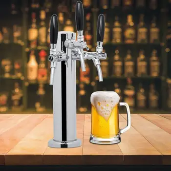 

Stainless Steel Adjustable Draft Beer Tower Dispenser with Three Faucets Homebrew Accessories