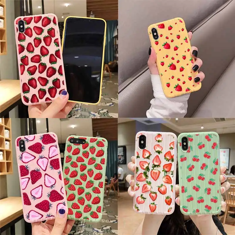 Cherry strawberry Trolley Suitcase Texture Phone Case IPhone 11 Pro Max X XS MAX 8 7 6S Plus Cute Candy Color Casing | Мобильные