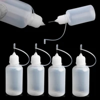 再利用可能な接着剤塗布ボトル,5個,5/10/20/30/100ml,針で絞る,スクラップブッキング,クラフトツール,紙,プラスチックボトル