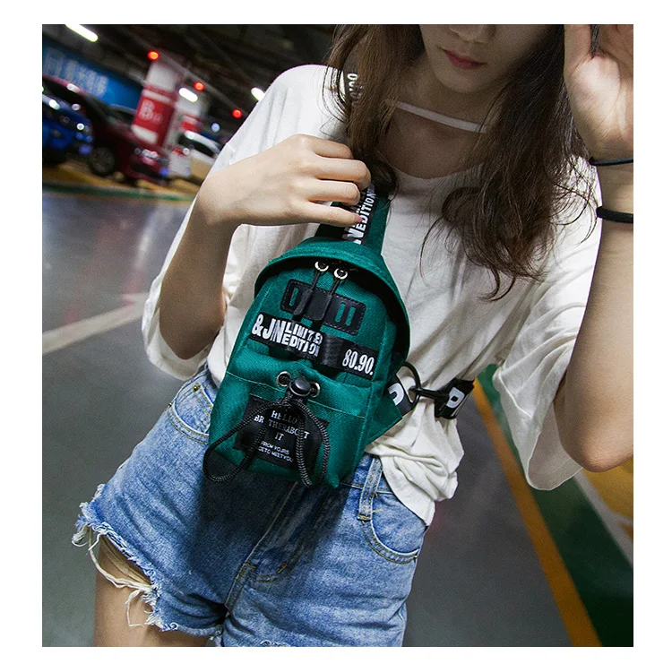 Hot sale sports summer new Harajuku shoulder messenger bag female small bag fashion Oxford mobile phone bag chest bag