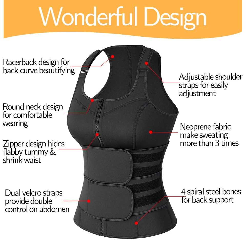 Waist Trainer Vest Corsets for Women Weight Loss Body Shaper Workout Tank Tops Shapeawear Sweat Sauna Suit Slimming Underwear target shapewear