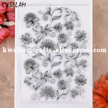 

Flowers Background Scrapbook photo cards rubber stamp clear stamp transparent stamp KW9112609