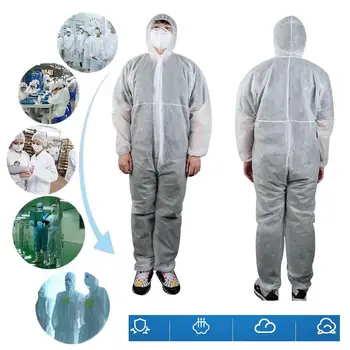 

Disposable Clothing Factory Hospital Safety Coverall Protection Isolation Suit White Coverall Hazmat Suit Safety Clothing